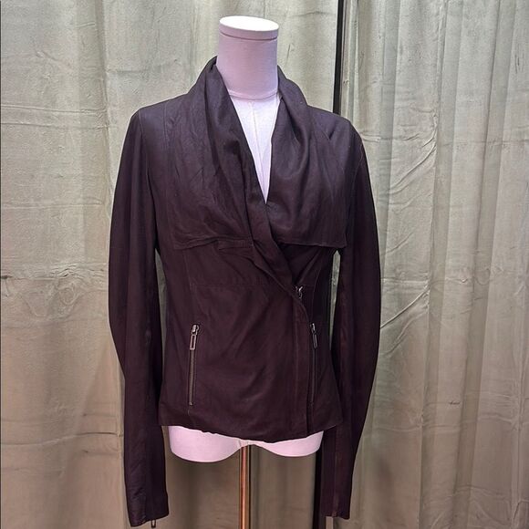 Vince brown Leather/suede Jacket with Zip Front and Tailored Silhouette, S - Picture 1 of 9
